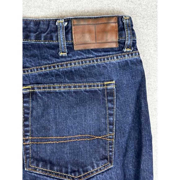 Tommy Hilfiger Jeans Mens 38x32 Dark Wash Blue Custom Straight Premium Denim - Picture 4 of 12